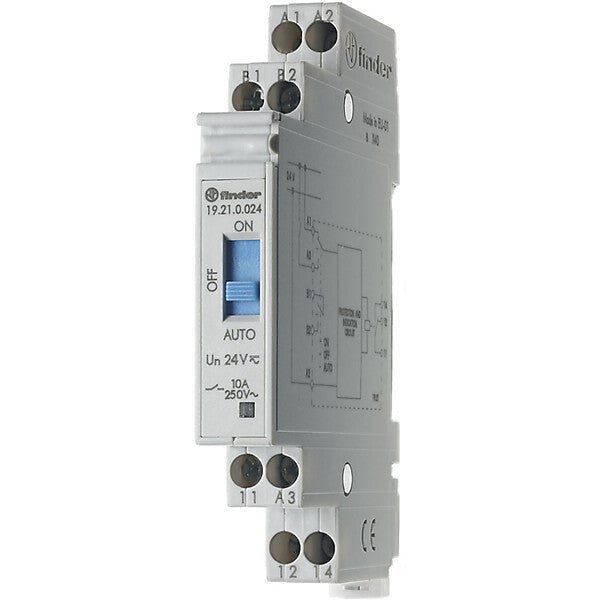 Finder Auto-Off-On-Relais 1W 10A 24VAC/DC 19.21.0.024.0000
